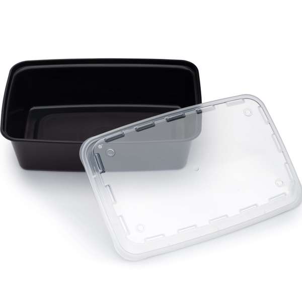 Cubeware Cubeware 38 oz. Rectangular Black & Clear Vented Lid, PK150 CR-937B-VL